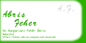 abris feher business card